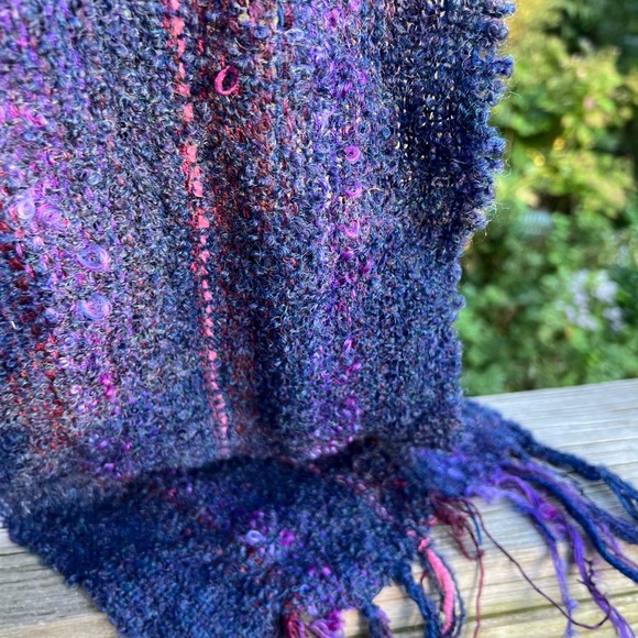 NWT Handmade Wool/Mohair Fringed Scarf Made In Camphill Community Dingle Ireland - Picture 9 of 16